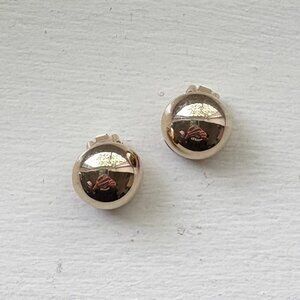 Gold Hollow Button Clip-On Earrings